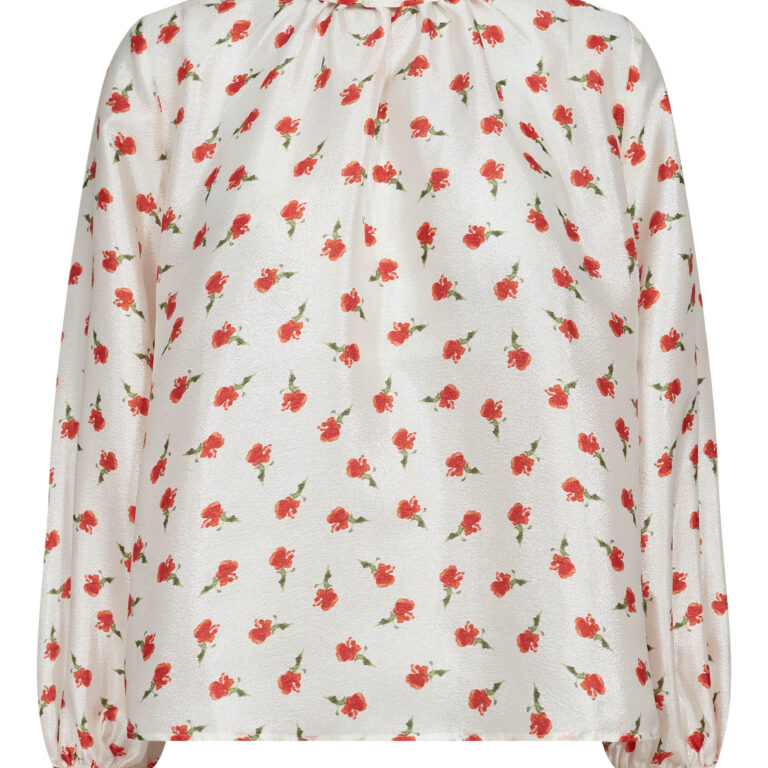 2067 Flat Textured Poly, Gathered Long Sleeve Top