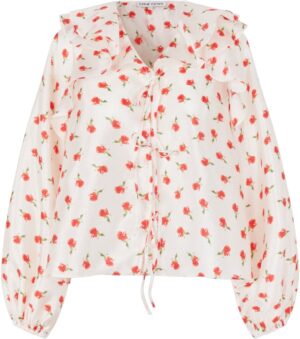 2067 Flat Textured Poly, Gathered Long Sleeve Top