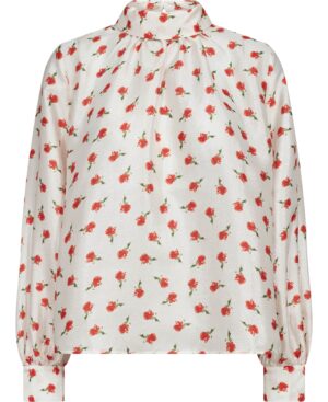 2067 Flat Textured Poly, Gathered Long Sleeve Top