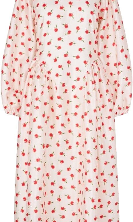 2067 Flat Textured Poly, Long Sleeve Voluminous Dress