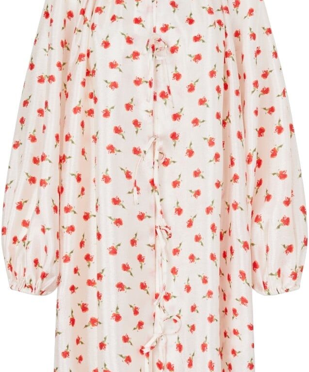 2067 Flat Textured Poly, Voluminous Bow Dress