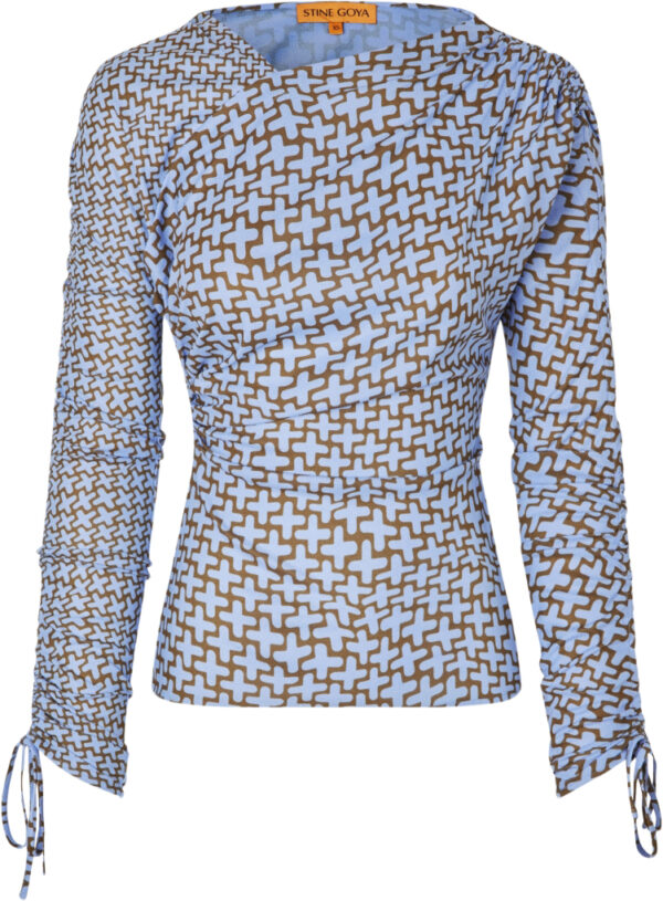 2245 Dry Jersey, Wrap Front Gathered Sleeve Top