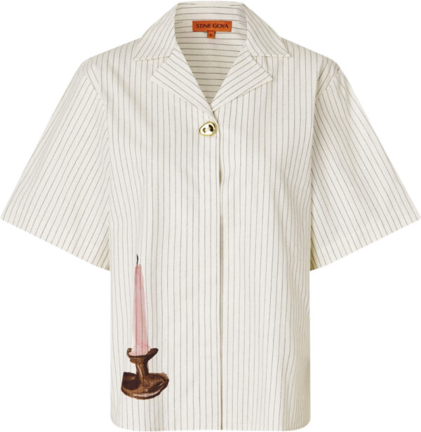 2339 Crisp Stripe Shirting, Bowling Collar Shirt