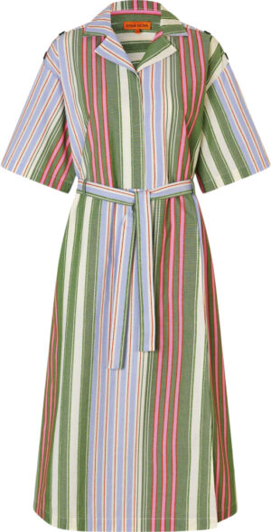 2363 Striped Cotton, Workwear Midi Dress