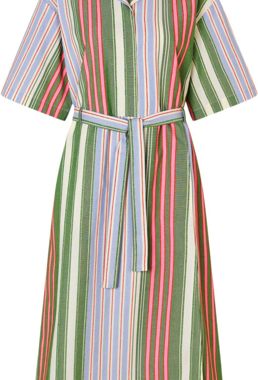 2363 Striped Cotton, Workwear Midi Dress