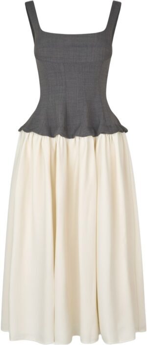 2409 Textured Tailoring, Corset Long Dress