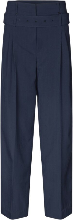 2435 Pinstripe Tailoring, Belted Tailored Pants