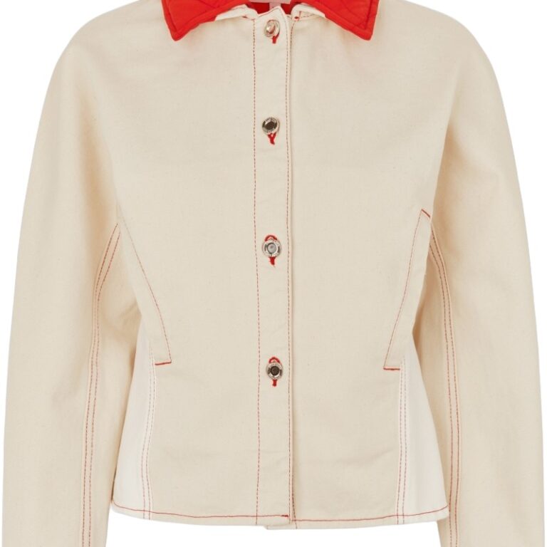 2453 Double Rinse Denim, Peplum Collar Jacket