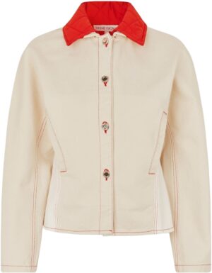 2453 Double Rinse Denim, Peplum Collar Jacket