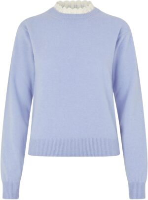 2469 Wool, Ruffled Crewneck Sweater