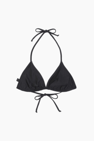 A4043 Recycled Core Solid String Bikini Top - Black - GANNI - Sort S