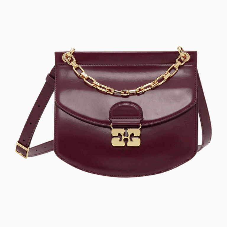 Apo-G Bag Small Box Chain A6744 - Tawny Port - GANNI - Bordeaux One Size