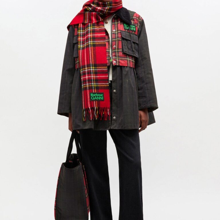 Barbour Short Wax Tartan Peplum LWX