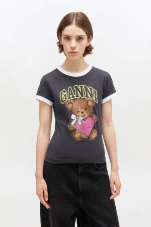 Basic Cotton Jersey Bear Fitted Ts
