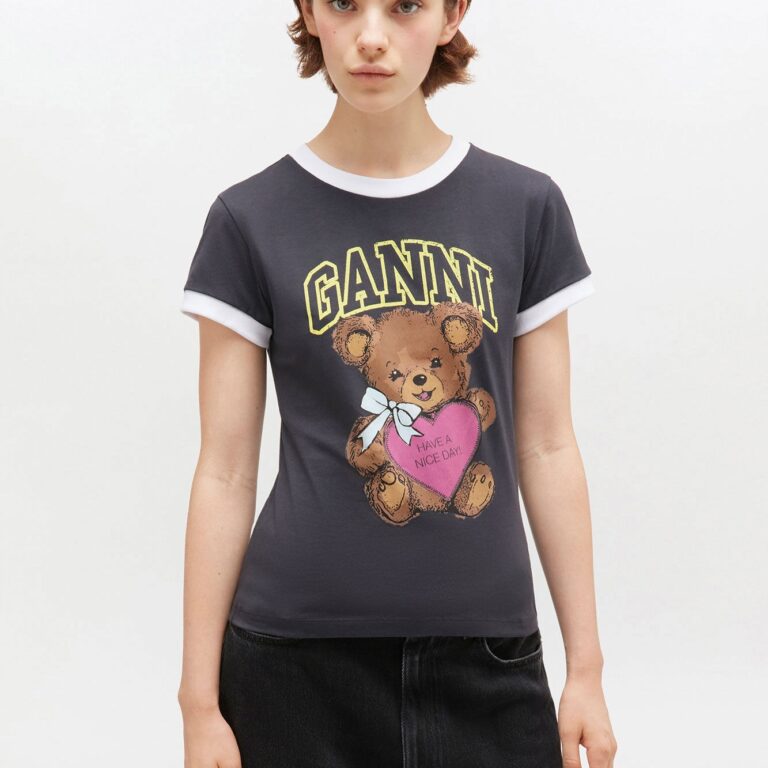 Basic Cotton Jersey Bear Fitted Ts