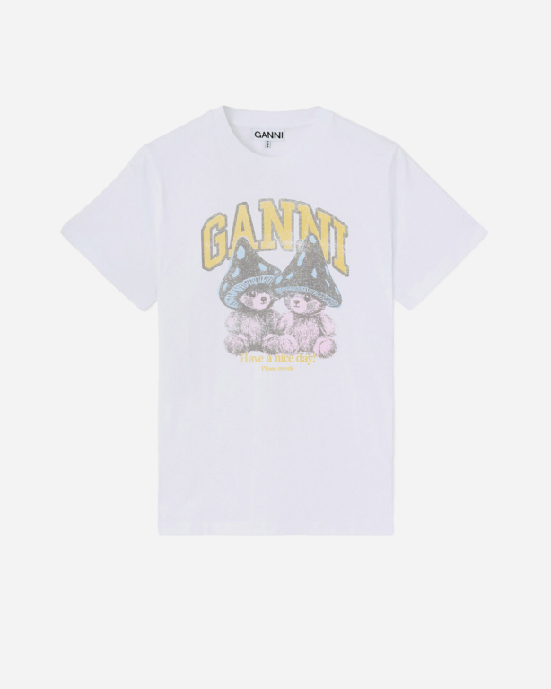 Basic Cotton Relaxed T-shirt Teddy Mushrooms
