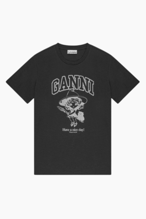 Basic Cotton Witch Relaxed T-shirt T4138 - Phantom - GANNI - Sort XL