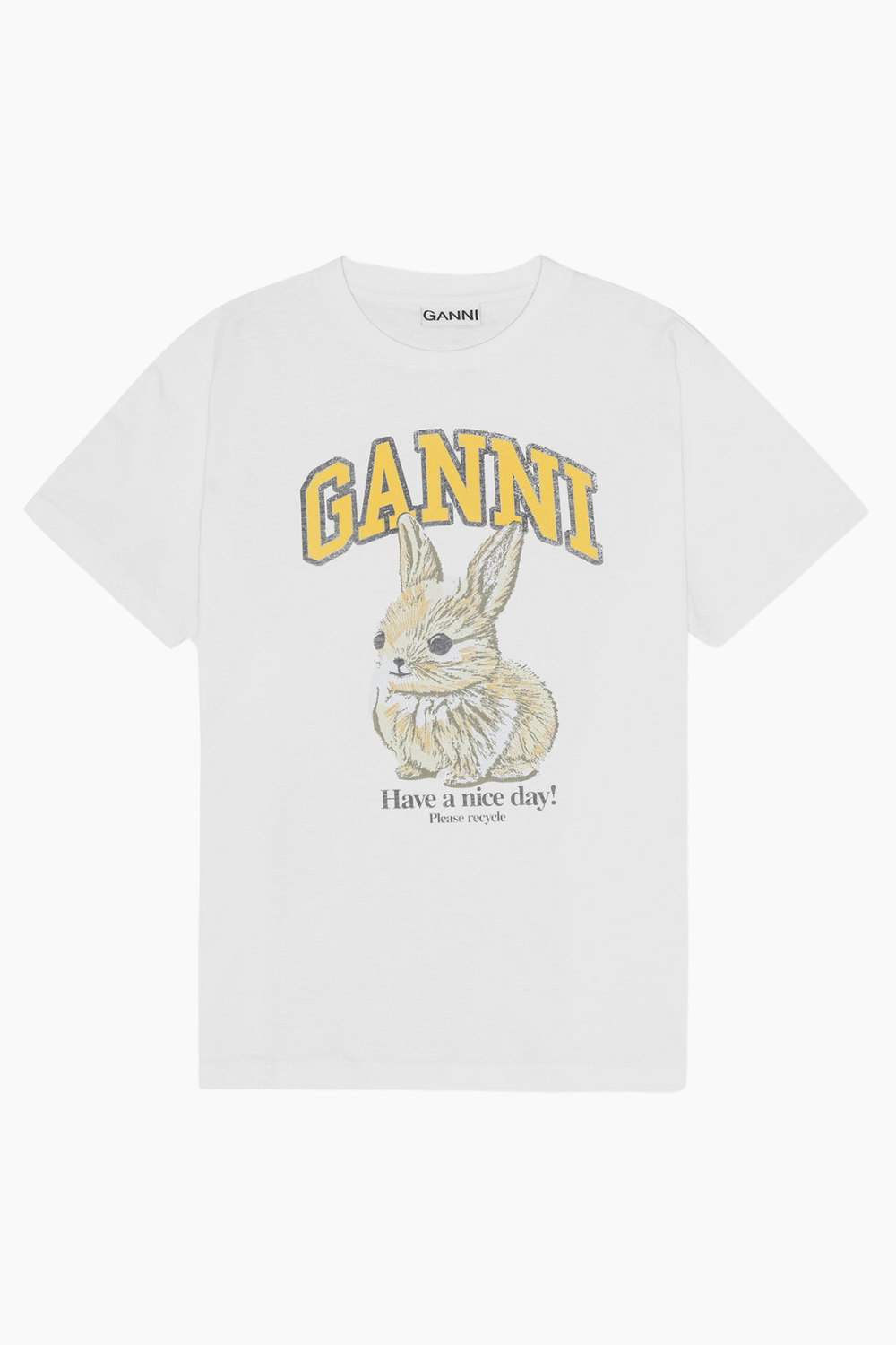 Basic Jersey Baby Bun Relaxed T-Shirt T4273 - Bright White - GANNI - Hvid XS