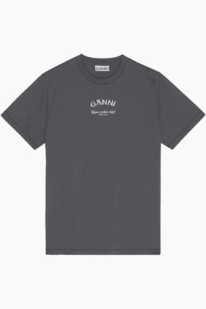 Basic Jersey GANNI Relaxed T-shirt T3590 - Volcanic Ash - GANNI - Grå XXS