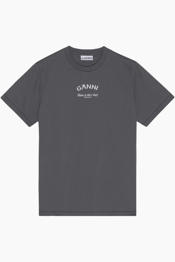 Basic Jersey GANNI Relaxed T-shirt T3590 - Volcanic Ash - GANNI - Grå XXS