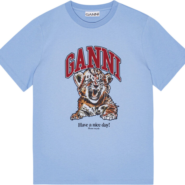 GANNI Basic Jersey Tiger Relaxed Tshirt Kortærmet T-shirt