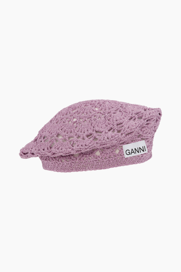 Beret - Light Lilac - GANNI - Lilla One Size