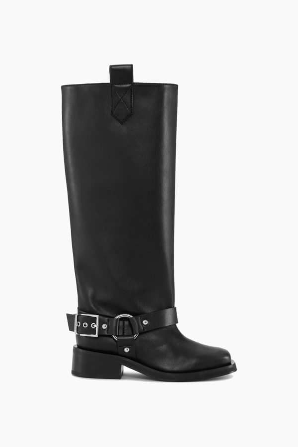 Biker Tubular Underknee Boot S2191 - Black - GANNI - Sort 37