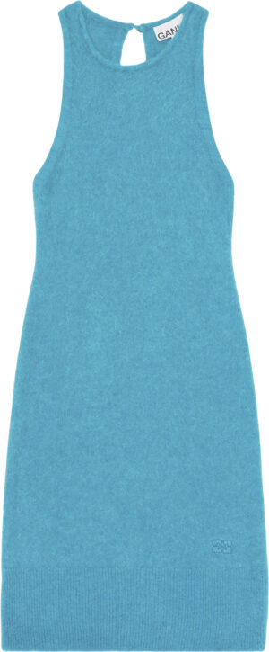 Blue Brushed Alpaca Minikjole