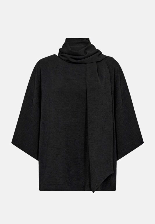 Bluse med tørklæde