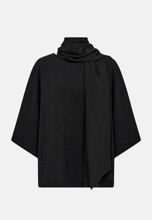 Bluse med tørklæde