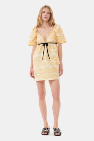 Botanical Jacquard Mini Dress