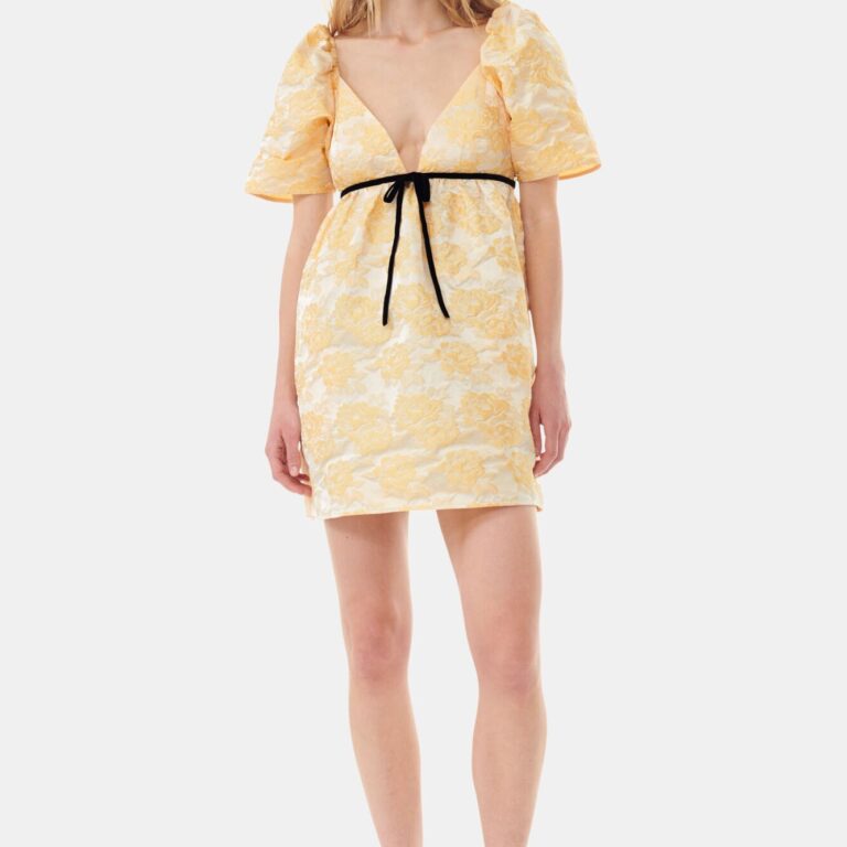 Botanical Jacquard Mini Dress