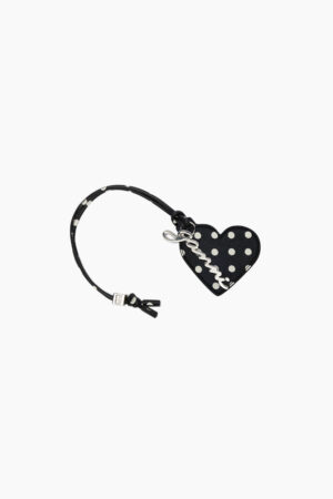 Bou Heart Mirror Printed B3010036 - Black - GANNI - Mønstret One Size