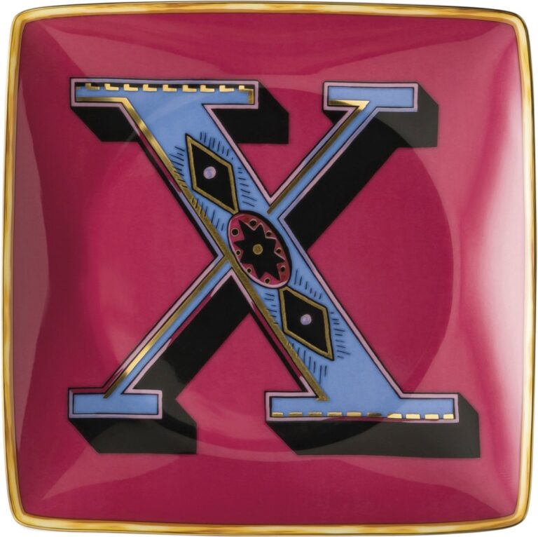 Bowl 12cm sq. Flat, Holiday Alphabet X, Versace