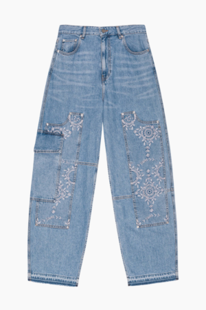 Broderie Anglaise Denim Carpenter Jeans J1695 - Light Blue Stone - GANNI - Blå 25