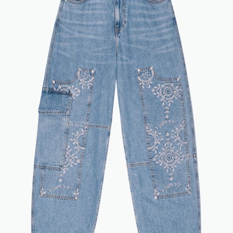 Broderie Anglaise Denim Carpenter Jeans J1695 - Light Blue Stone - GANNI - Blå 29