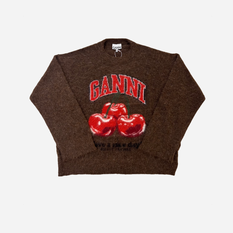 Brushed Alpaca Graphic Oversized Sweater - Chicory Coffee