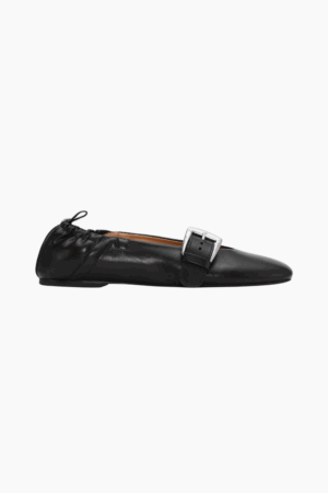 Butterfly Strap Ballerina Crinkle Oleatex S3117- Black - GANNI - Sort 37