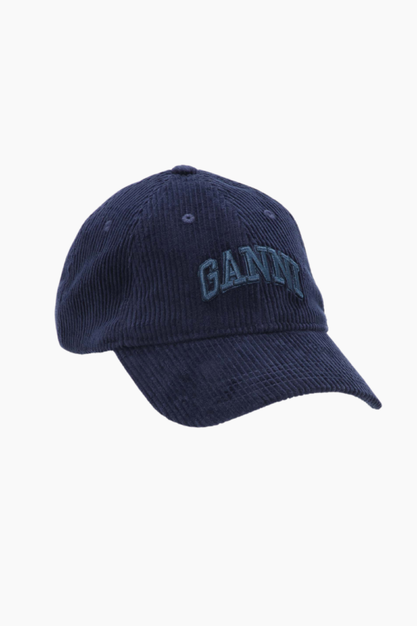 Cap Hat Corduroy A6472 - Dark Navy - GANNI - Blå One Size