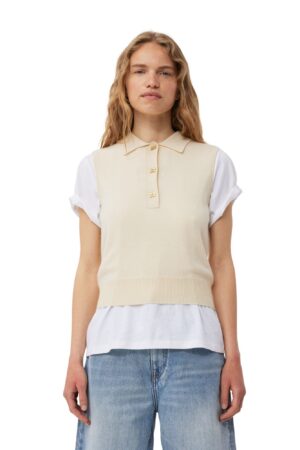 Cashmere Mix Sleeveless Polo Soli