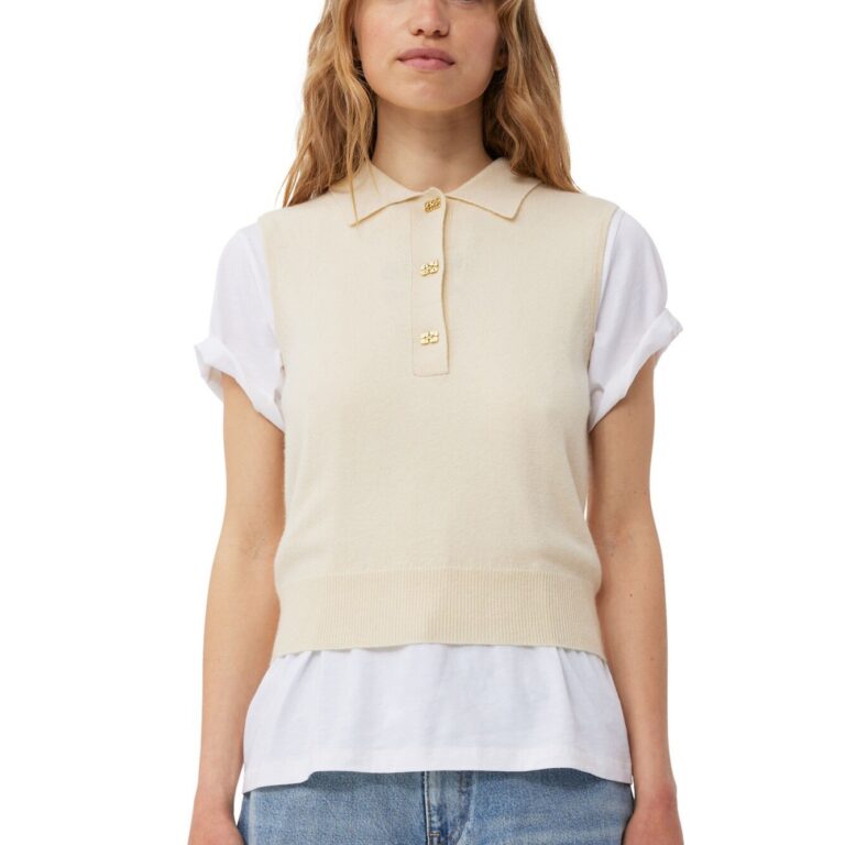 Cashmere Mix Sleeveless Polo Soli