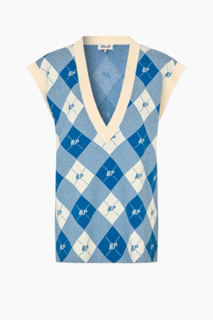 Castella Vest - Federal Blue Check - Baum und Pferdgarten - Blå XS