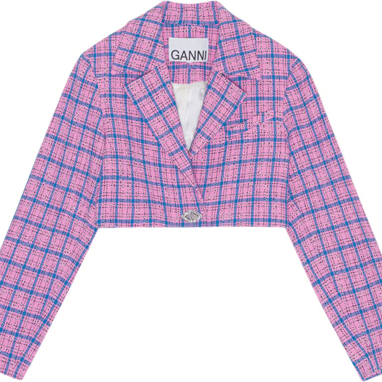 Check Suiting Cropped Blazer