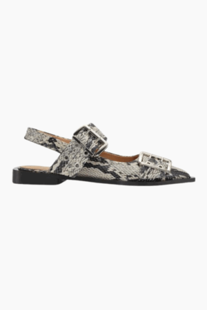 Chunky Buckle Ballerina Snake S2228/S2898 - Sand - GANNI - Beige 37