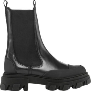 Cleated Mid Chelsea Boot Black Stit