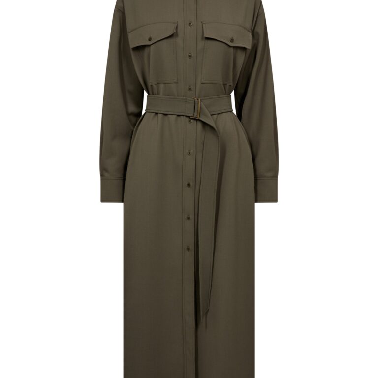 Weekend Max Mara 'Clown' Midi-Kjole - Elegant Uld-Blanding med Komfortstretch og Formbelte