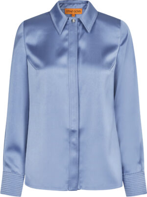 Collared Fitted Shirt, 2261 Satin