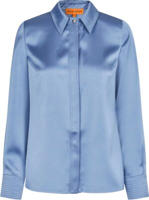 Collared Fitted Shirt, 2261 Satin