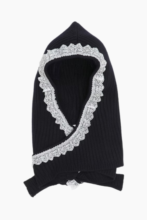 Compact Wool Balaclava Lace - Sky Captain - GANNI