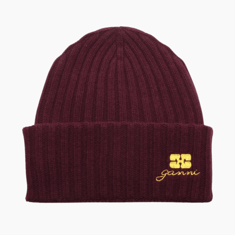 Core Future Wool Knit Bennie A6930 - Burgundy - GANNI - Bordeaux One Size